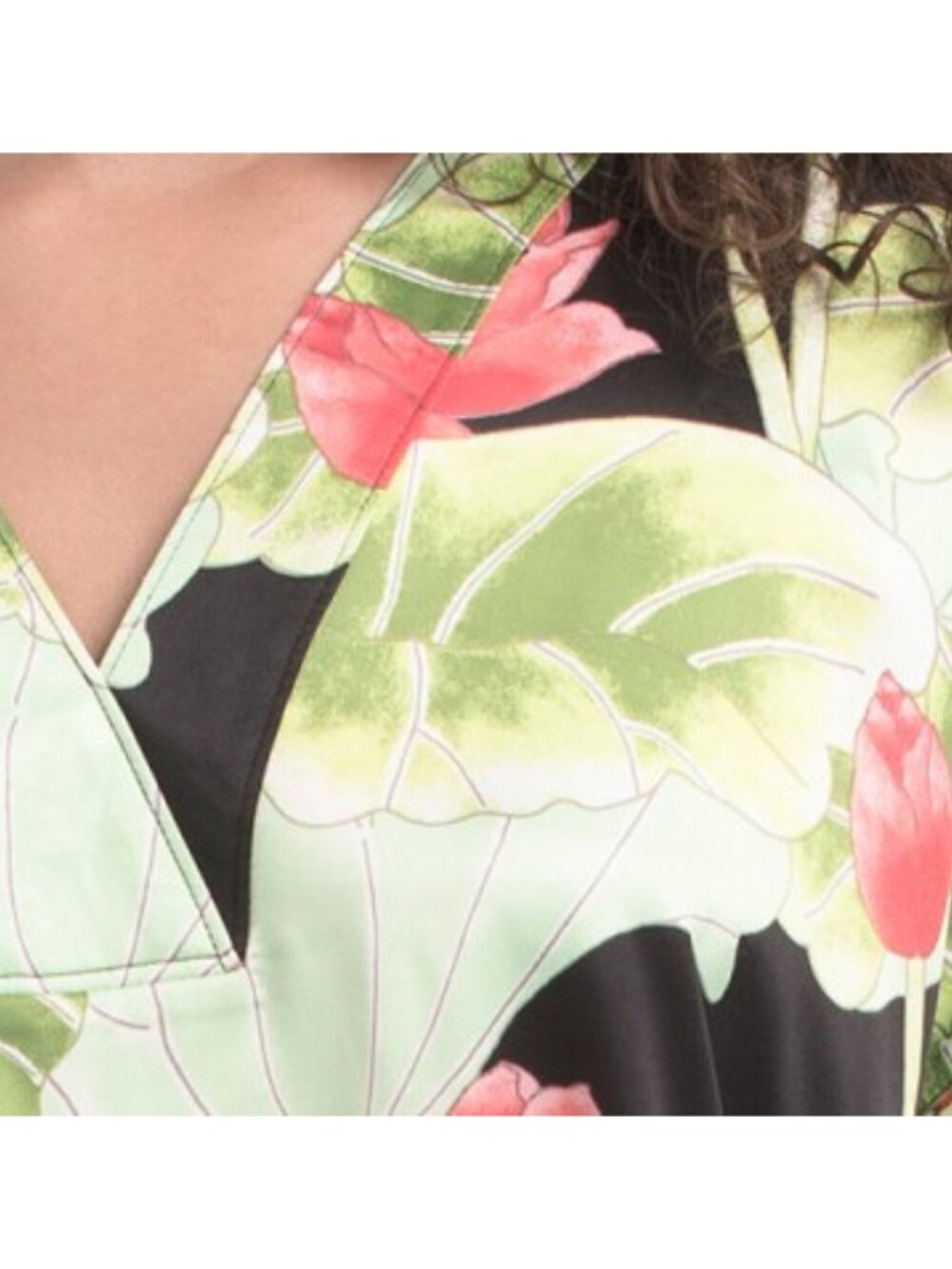 N NATORI Ascendant Lotus Printed Satin Long Sleepshirt - Picture 3 of 4